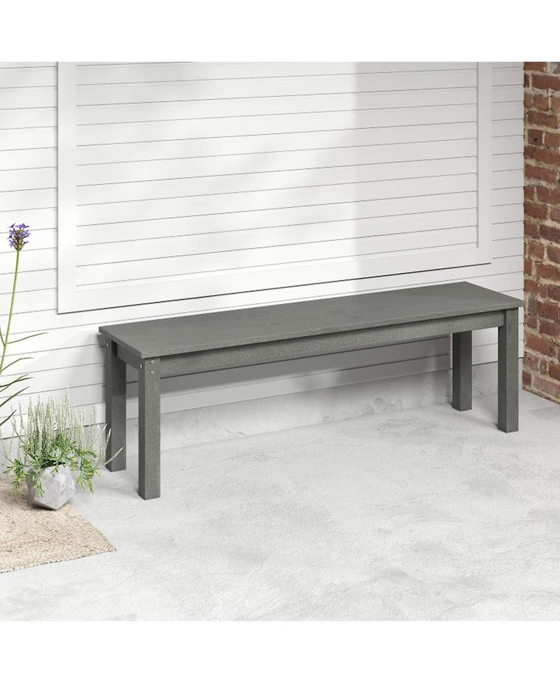 Gouun 55 in Hdpe Backless Outdoor Bench for 2-3 People 750 lbs Capacity