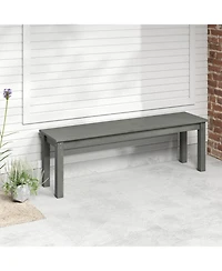 Gouun 55 in Hdpe Backless Outdoor Bench for 2-3 People 750 lbs Capacity