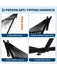 gaomon 450 Lbs Capacity Portable Double Hammock with Stand for Outdoor Patio Backyard Poolside
