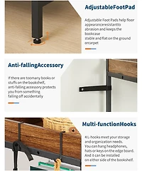 Gaomon 5-Tier Corner Bookshelf with 4 Hooks