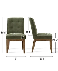 Maison Boucle abric Upholstered Dining Chairs Set of 2, High Back, Solid Wood