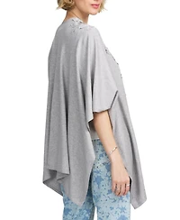 Elle Collection Fine Gauge Draped Cardigan With Lace Applique