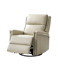 Hulala Home Medlin Transitional Faux Leather Dual Motor Swivel Rocker Recliner with Usb Ports