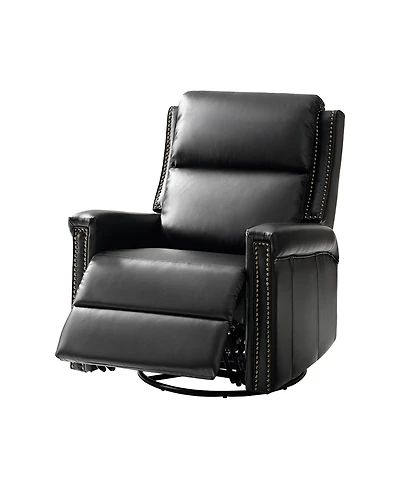 Hulala Home Medlin Transitional Faux Leather Dual Motor Swivel Rocker Recliner with Usb Ports