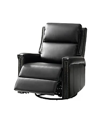 Hulala Home Medlin Transitional Faux Leather Dual Motor Swivel Rocker Recliner with Usb Ports