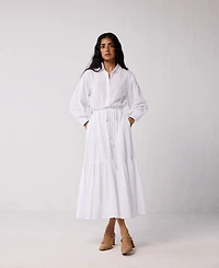 Reistor Women's Reisto Embroidered Flowy Tiered Maxi Dress