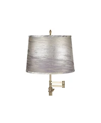 360 Lighting Westbury 36" Tall Large Traditional End Table Lamp Swing Arm Gold Antique Brass Finish Silver Gold Shade Living Room