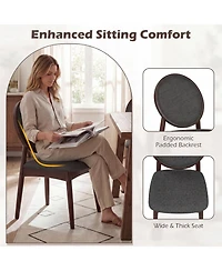 Slickblue Set of 2 Linen Fabric Side Chairs with Cushioned Seat