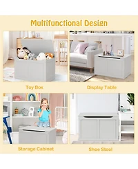 Gouun Safety Hinge Wooden Toy Storage Chest Organizer, 28 x 16 x 17 in
