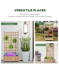 Outdoor 24" x 12" Backyard Plant Bed w/ Strong Wooden Design