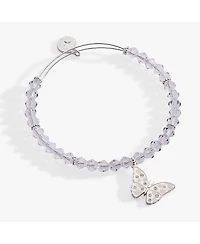 Alex and Ani Glass Butterfly Beaded Charm Bangle