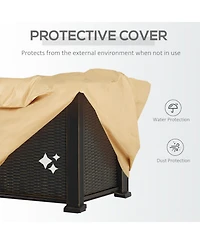 Outsunny Propane Fire Pit Table 50,000BTU Outdoor Auto Ignition Firepit w/ Cover