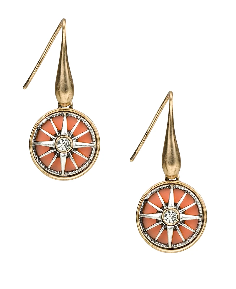 Patricia Nash Gold-Tone Plated Small Aqua Dangle Earrings