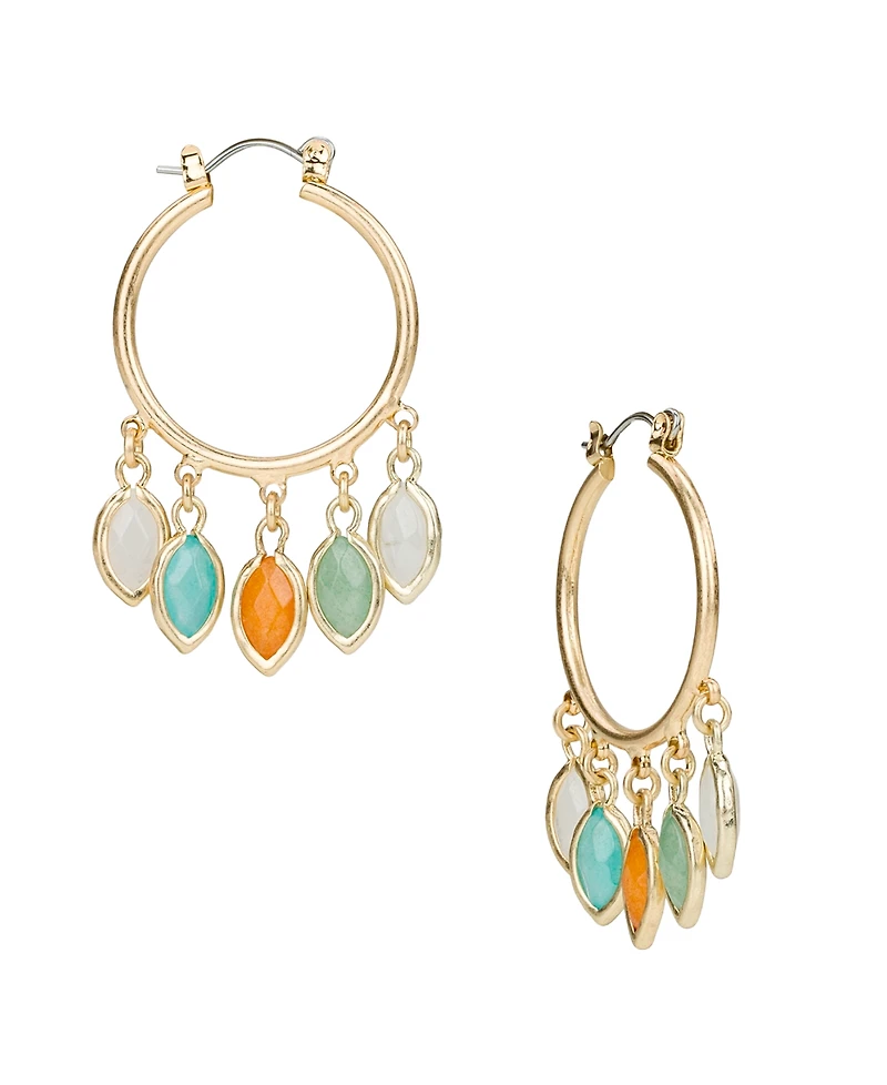 Patricia Nash Gold-Tone Plated Hoop Dangle Earrings
