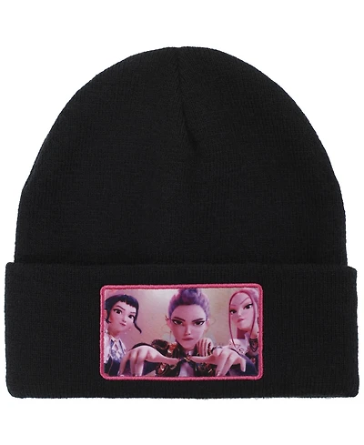 KPop Demon Hunters Men's Huntr/x Black Cuff Knit Beanie