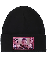 KPop Demon Hunters Men's Huntr/x Black Cuff Knit Beanie