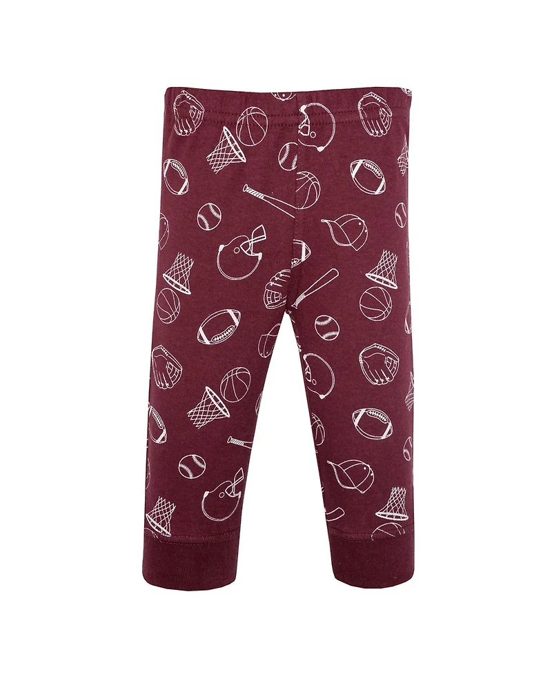 Hudson Baby Toddler Boys Cotton Pants and Leggings, Varsity Sports Stripe