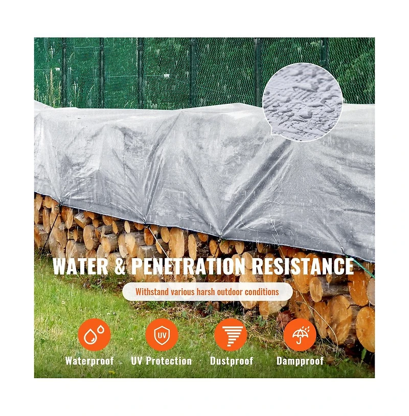 Sugift Heavy Duty Tarp 20x30 ft 10 Mil Waterproof Poly Tarp Cover