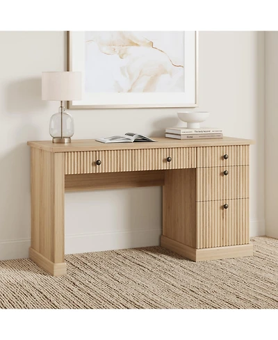 Gaomon 54" Modern Fluted Home Office Desk with Charging Station