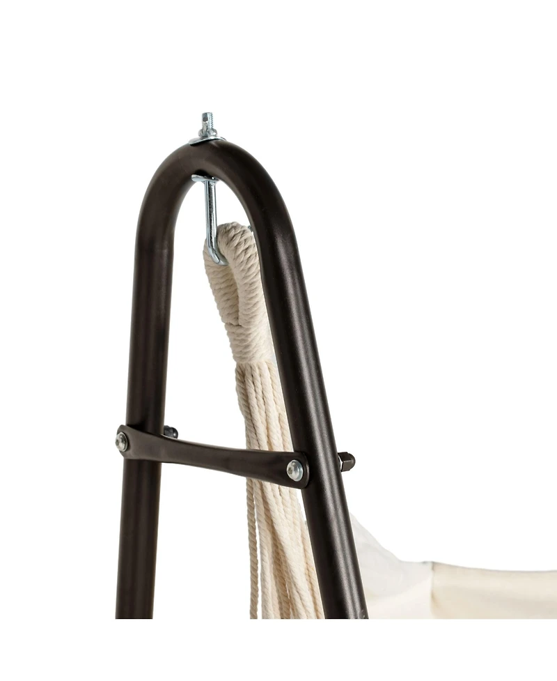 Outsunny Hammock Chair w/ Metal Stand, Swing Side Pocket