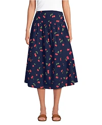 Lands' End Women's Poplin Drop Waist Midi Skirt
