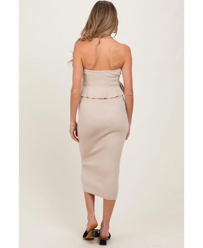 Cream Strapless Ribb