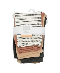 Hudson Baby Toddler Boys 4piece Cotton Pants and Leggings, Modern Neutral Strip