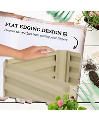 Outsunny Galvanized Raised Garden Bed w/ Tomato Cage,