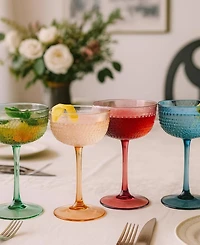The Wine Savant Muted Hobnail Coupe Glasses, Set of 4