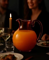 The Wine Savant Italian Design 25 oz. Amber Glass Pitcher