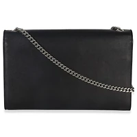Pre-Owned Saint Laurent Black Smooth Calfskin Studded Heart Medium Kate Chain Bag