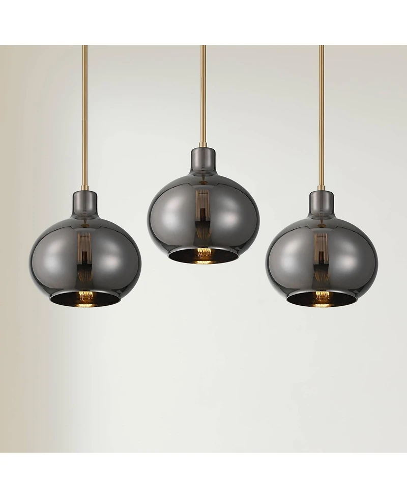 360 Lighting Partridge 9 WideChrome Glass Mini Pendant Set of 3