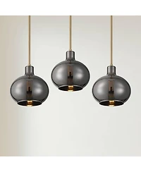 360 Lighting Partridge 9 WideChrome Glass Mini Pendant Set of 3