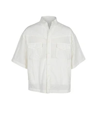 Modenaire Men's Short Sleeve Stand-Collar Dual-Pocket Shirt