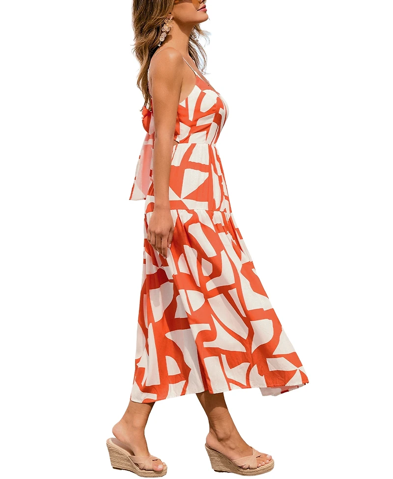 Cupshe Women's Molten Sun Abstract Maxi Beach Dress
