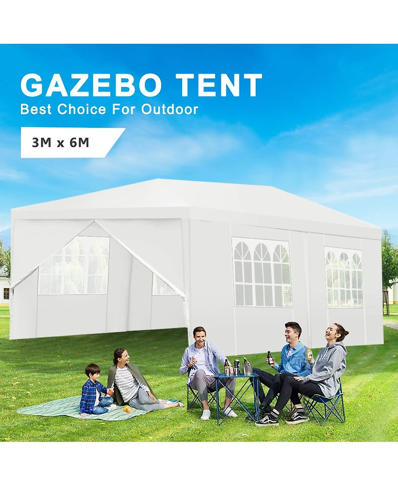 Gymax Heavy Duty 10'x20' Canopy Party Gazebo Cater Event Wedding TentW/Side Walls