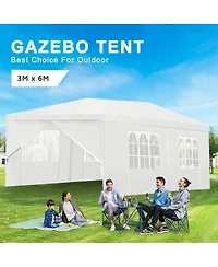 Gymax Heavy Duty 10'x20' Canopy Party Gazebo Cater Event Wedding TentW/Side Walls