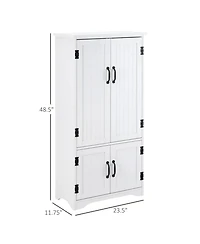 Freestanding Kitchen Cabinet Accent Floor Storage with Adjustable Shelves