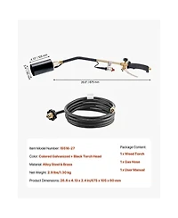 Sugift Propane Torch Weed Burner High Output 1 800 000 Btu with 10 ft Hose