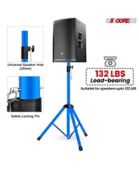 5 core Speaker Stands Pair Adjustable 54 Inch Tripod 132 lbs Capacity 35mm Mount for Dj Pa Use