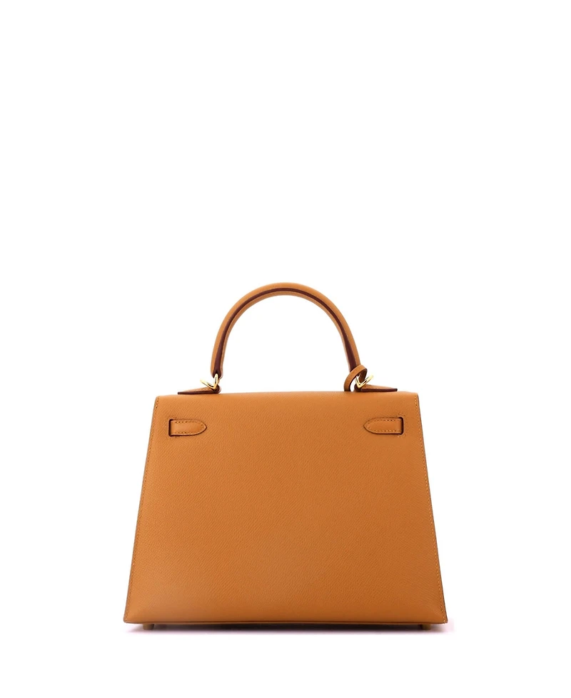 Pre-Owned HERMES Kelly 25 Handbag Brown Epsom with Gold Hardware