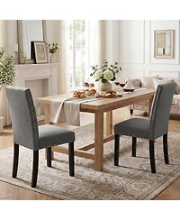 Slickblue Set of 2 Wood Dining Chairs with Curved Bentwood Legs