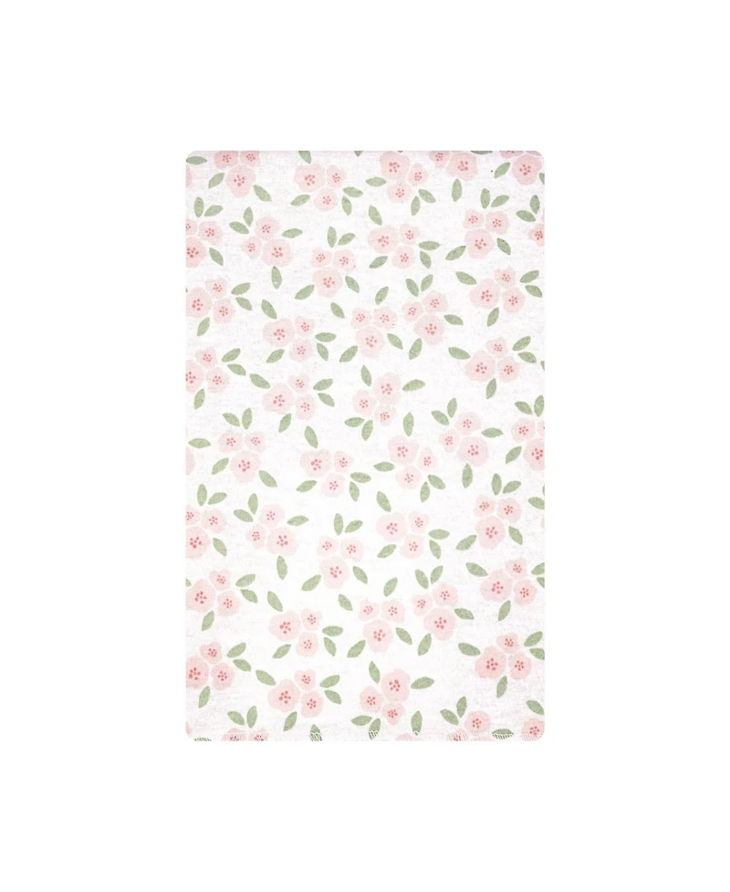 Hudson Baby Girl Cotton Poly Flannel Burp Cloths Bundle 12-Pack, Sweet Little Floral, One Size