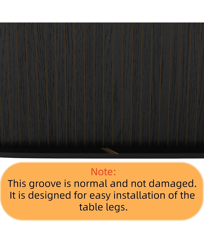 Rainsken 55.11"-70.86" Extendable Dining Table for 4-6, Oval Kitchen with Striped Legs Living Room and
