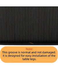 Rainsken 55.11"-70.86" Extendable Dining Table for 4-6, Oval Kitchen with Striped Legs Living Room and