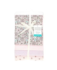 Hudson Baby Girl Cotton Poly Flannel Receiving Blankets, Outline Floral Soft Pink, One Size