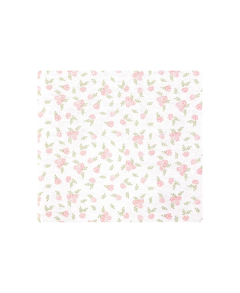 Hudson Baby Girl Cotton Poly Flannel Receiving Blankets Bundle 7-Pack, Tiny Rose, One Size