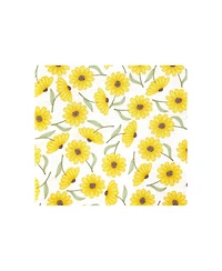 Hudson Baby Girl Cotton Poly Flannel Receiving Blankets Bundle, Yellow Daisy, One Size