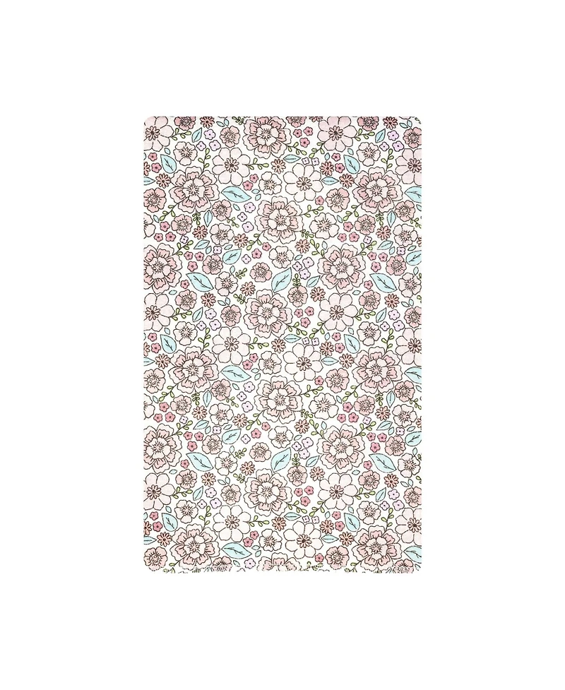 Hudson Baby Girl Cotton Poly Flannel Burp Cloths Bundle 12-Pack, Outline Floral Soft , One Size