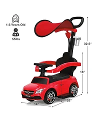 Mecale 3-in-1 Ride on Push Car Mercedes-Benz Licensed Sliding Car